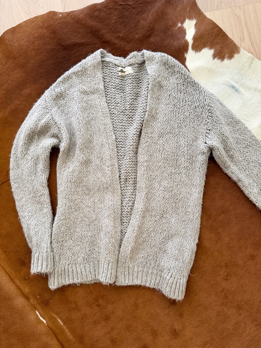 Cozy grey chunky knit cardigan